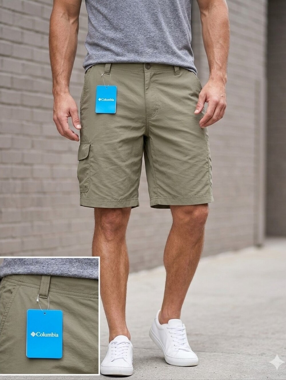 Columbia Men's Tactical Olive Cargo Shorts 34w 10L